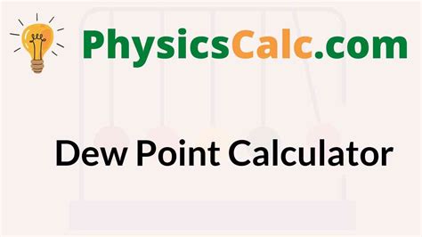 Free Dew Point Calculator How Is The Dew Point Calculated