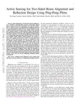 Active Sensing For Two Sided Beam Alignment And Reflection Design Using