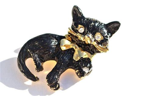 Black Cat Brooch Etsy Cat Brooch Brooch Black Cat