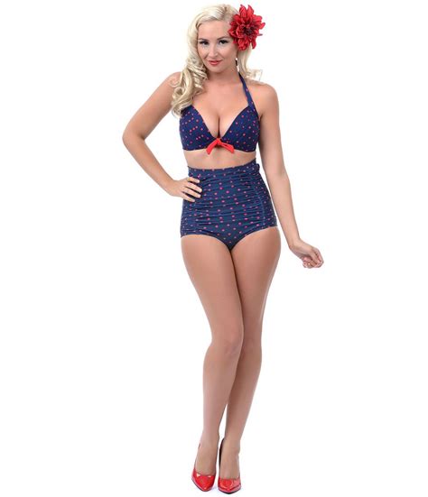 Unique Vintage Unique Vintage Prom Dress Vintage Swimsuits Polka Dot Bikini Bottoms