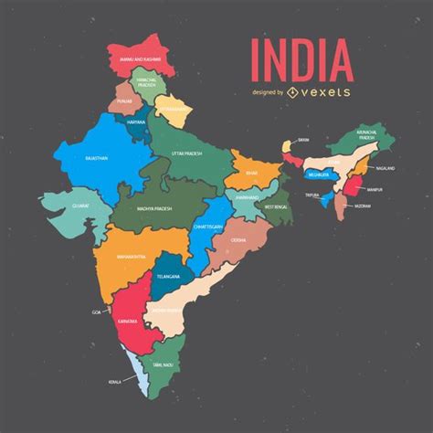 Mapa De La India Con Los Estados - Descargar Vector