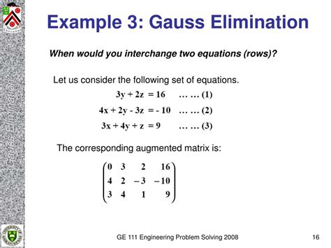 PPT - GAUSS ELIMINATION AND GAUSS-JORDAN ELIMINATION PowerPoint ...