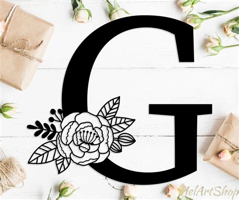 Floral Letter G Svg Floral Font Svg Floral Alphabet Svg Etsy