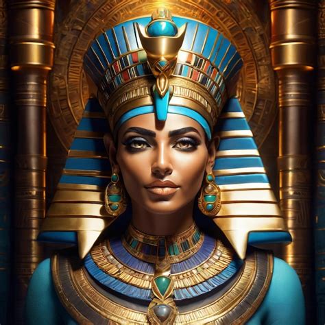 Premium Photo Beautiful Egyptian Pharaonic Queen With Pharaonic Jewelry