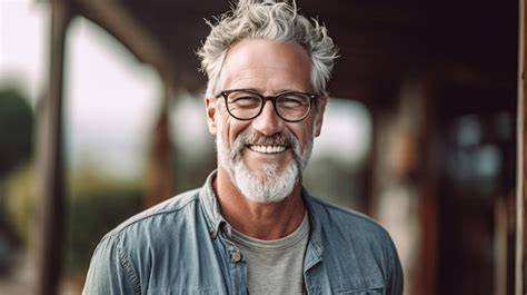 Premium Ai Image Happy Satisfied Senior Man Wearing Glasses Portrait