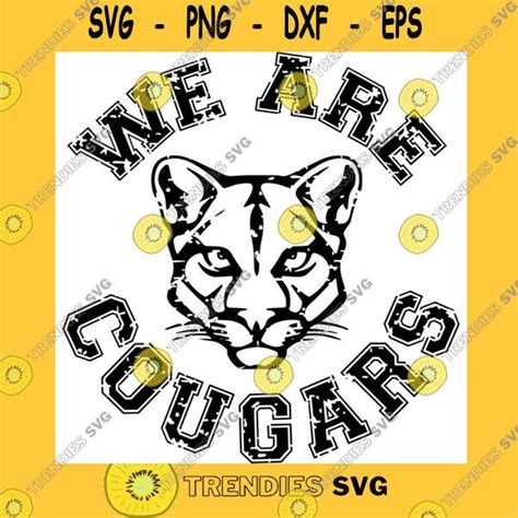 School Svg Cougar Svg High School Cougar Distressed Mascot School