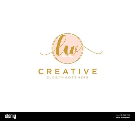 Lw Feminine Logo Beauty Monogram And Elegant Logo Design Handwriting