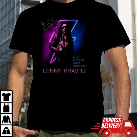 Lenny Kravitz Electric Blue Light Tour Signature T Shirt Walmart