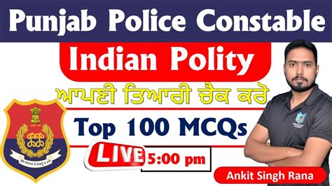 Indian Polity Mcqs For Punjab Police Constable Exam Ankit Singh