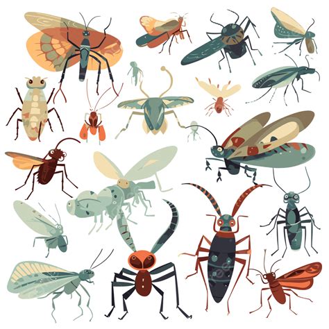 Imágenes Prediseñadas De Insectos Vector PNG En El Estilo De Dibujos