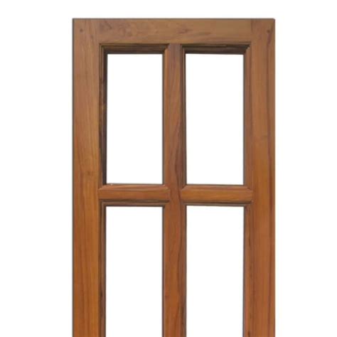 Polished Teak Wood Window Frame For Home Office Hotel Pattern