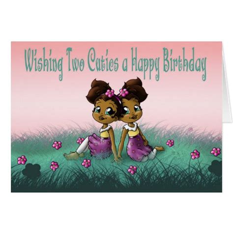 Twin Girls Birthday Cards Card Zazzle