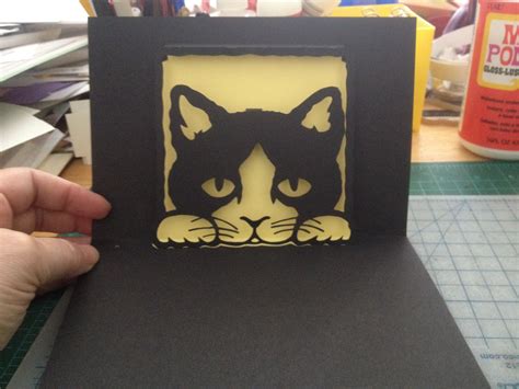 Cat In The Window Pop Up Card Diy Pop Up Cards Cat Cards Pop Up Cards