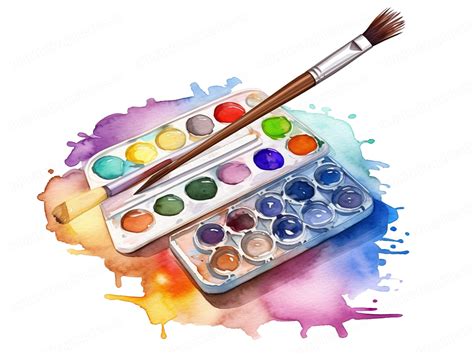 Watercolor Paint Clipart Paint Set Clipart Painter Clipart Etsy