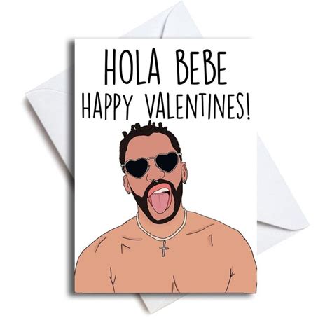 Bad Bunny Valentines Card Dakiti Bad Bunny Card In Spanish Hola