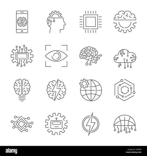 Artificial Intelligence Icon Set Editable Stroke Stock Vector Image And Art Alamy