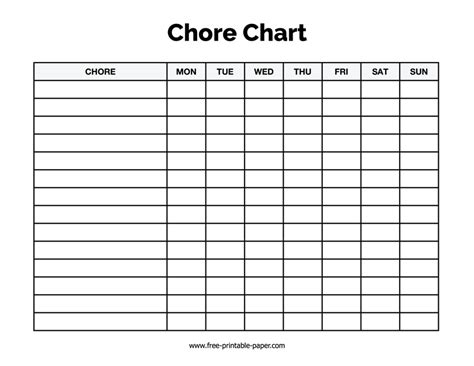 Free Printable Chore Chart Pictures Free Printable Templates