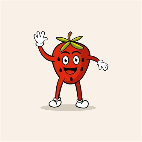 Premium Vector Strawberry Vector Cartoon Character