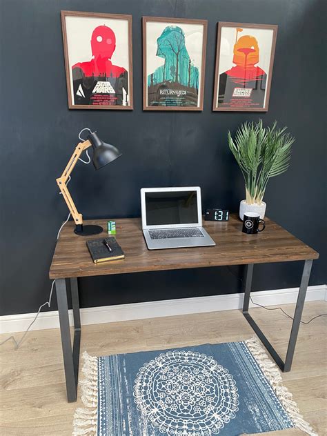 Krud B11 Wooden Desk With Metal Rails Krud Furniture