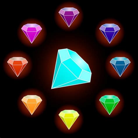 Premium Vector Color Gemstones Collection Rainbow Colors Diamonds Set