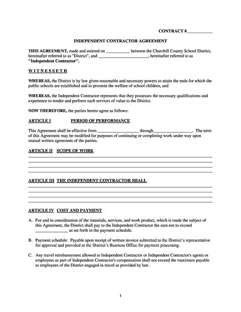 50 Free Independent Contractor Agreement Forms And Templates