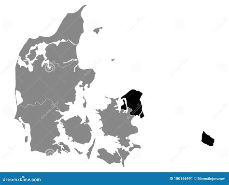 Location Map Of Region Hovedstaden Vector Illustration | CartoonDealer.com #180166991