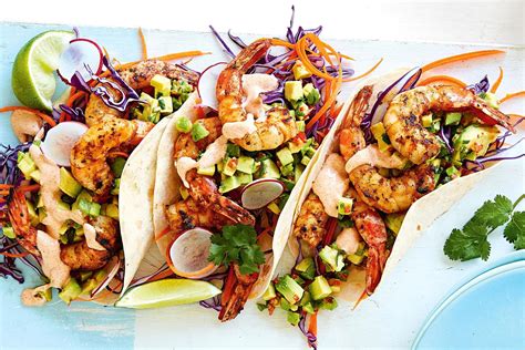 Prawn Tacos With Lime Avocado Salsa