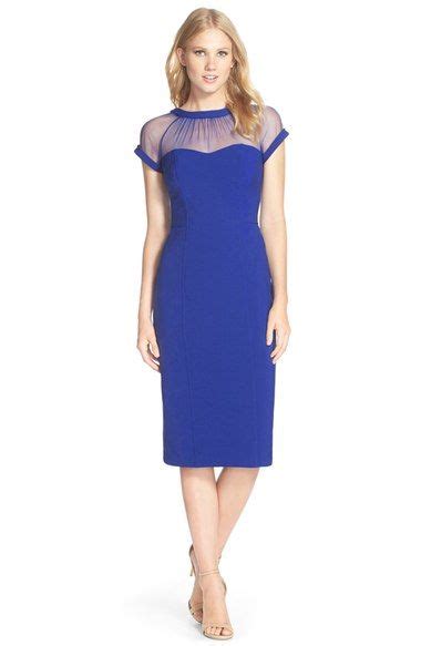 Maggy London Illusion Yoke Crepe Cocktail Dress Regular And Petite