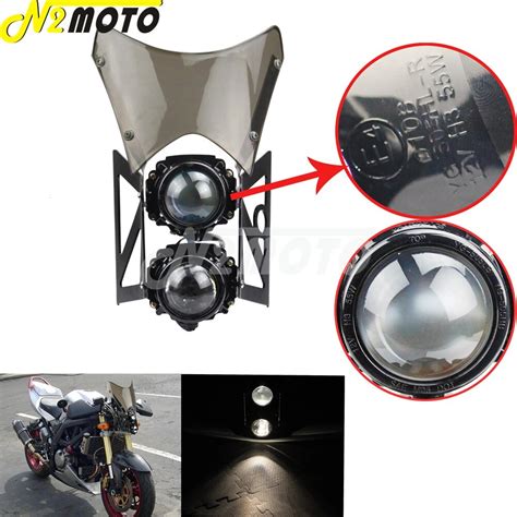 Dual Sport Headlight Projector Light For Honda Harley Dirt Bike Naked