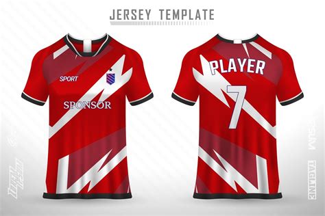 Soccer Jersey And T Shirt Mockup Vector Design Template 3300906 Vector