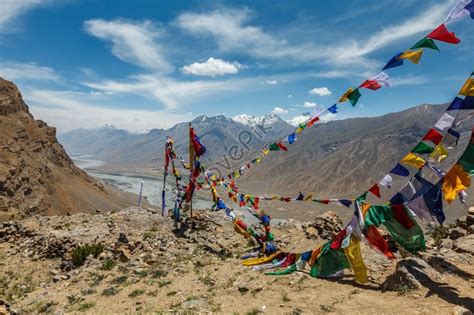 Buddhist Prayer Flags Lungta In Spiti Valley Himalayas Photo Picture