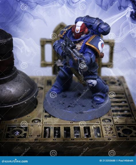 Space Marine On Plasma Generator Editorial Stock Photo Image Of Armor