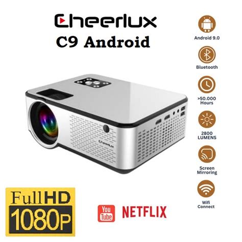 Jual CHEERLUX C9 Android WiFi TV Tuner LED Projector 2800 Lumens