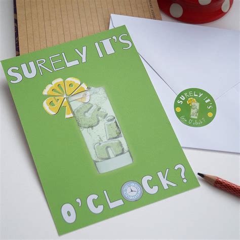 Gin O Clock Oversized Postcard With Sticker By Name Art