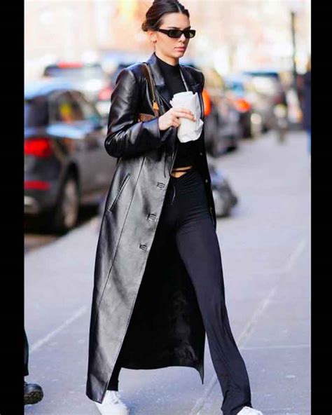 Kendall Jenner Leather Coat Black Movie Jackets