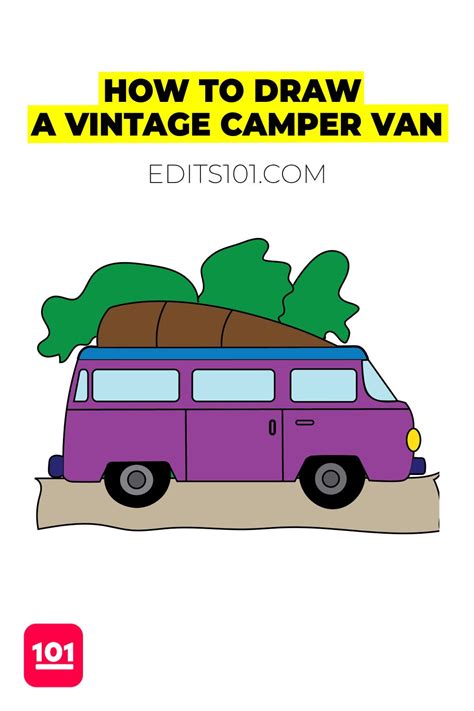 How To Draw A Vintage Camper Van In 2024 Kid Friendly Art Artists