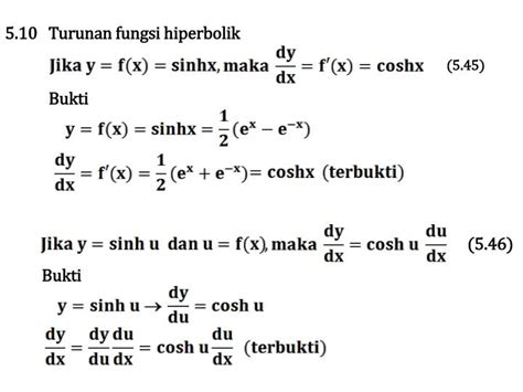 Ppt 510 Turunan Fungsi Hiperbolik Powerpoint Presentation Free