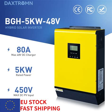 Mppt Hybrid Solar Inverter 5kw 48v 230v 450vdc 5000w Pv 80a Battery