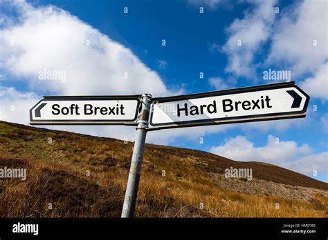 Hard Brexit Soft Brexit Uk Future Concept Leaving The Eu After