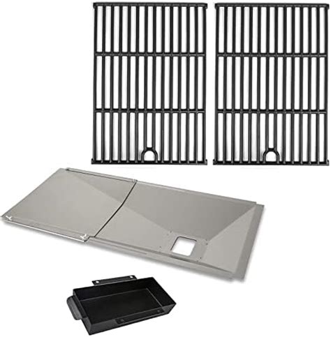 Amazon Uniflasy Cast Iron Cooking Grates And Grease Tray With