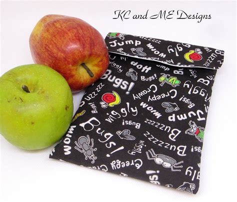 Reusable Sandwich Or Snack Bag Eco Friendly Fabric Outside And Etsy