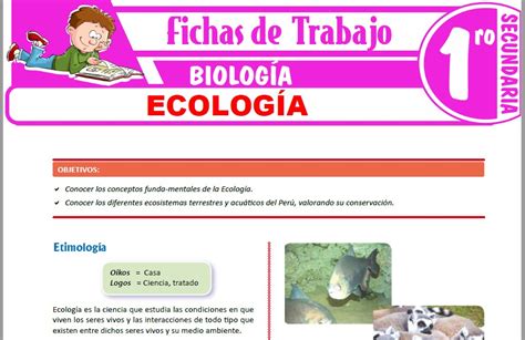 Ecología Para Primero De Secundaria Fichas De Trabajo