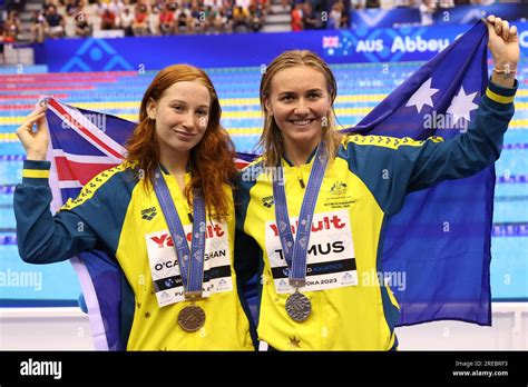 Mollie Ocallaghan Aus And Ariarne Titmus Aus Celebrate Their One