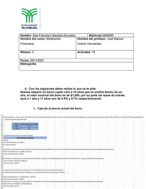 Actividad 15 Modelacion Financiera Nombre Alan Francisco Bautista