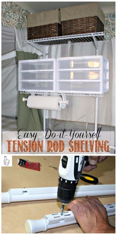 Unexpected Tension Rod Uses - Easy DIY Tension Rod Shelving Tutorial ...