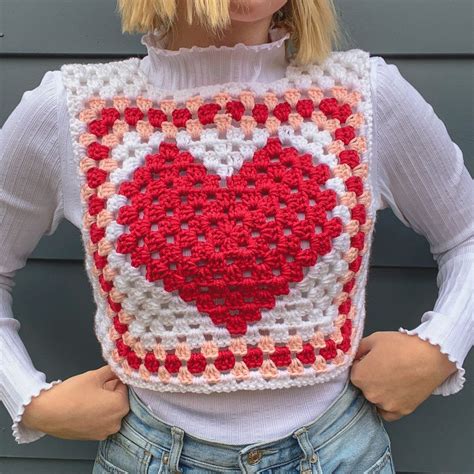 Crochet Valentine Granny Square Vest Free Pattern Hayhay Crochet Crochet Vest Pattern