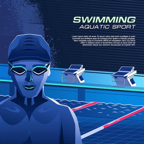 Vector de ilustración de deporte de natación Fondo de natación para