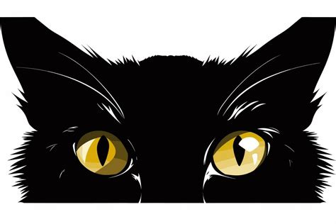 black cat with yellow eyes 24249941 Vector Art at Vecteezy