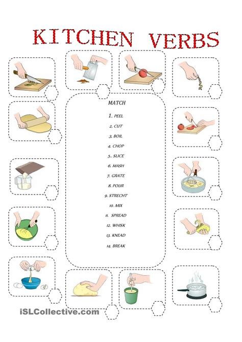 Cooking Verbs Free Esl Efl Worksheets Madeteachers For Teachers