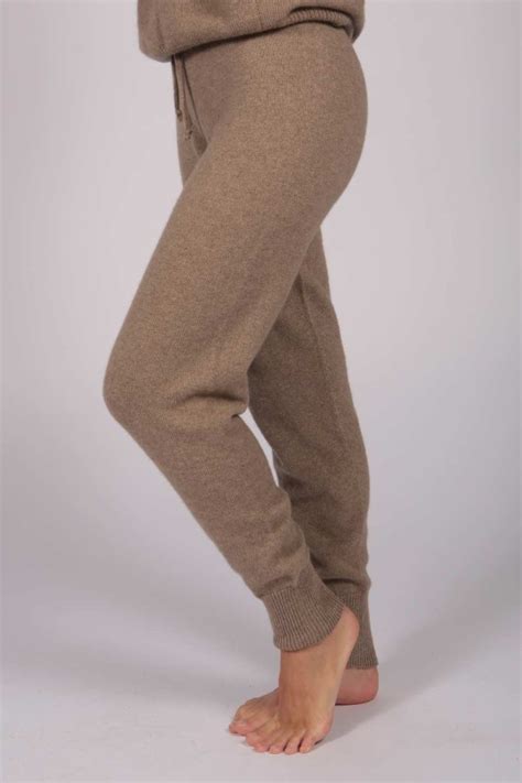 Damen Jogginghose Aus Kaschmir In Hellgrau Italy In Cashmere De